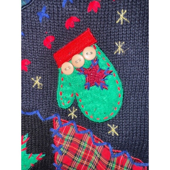 Designers Studio originals navy blue Christmas vest size large - Picture 3 of 6